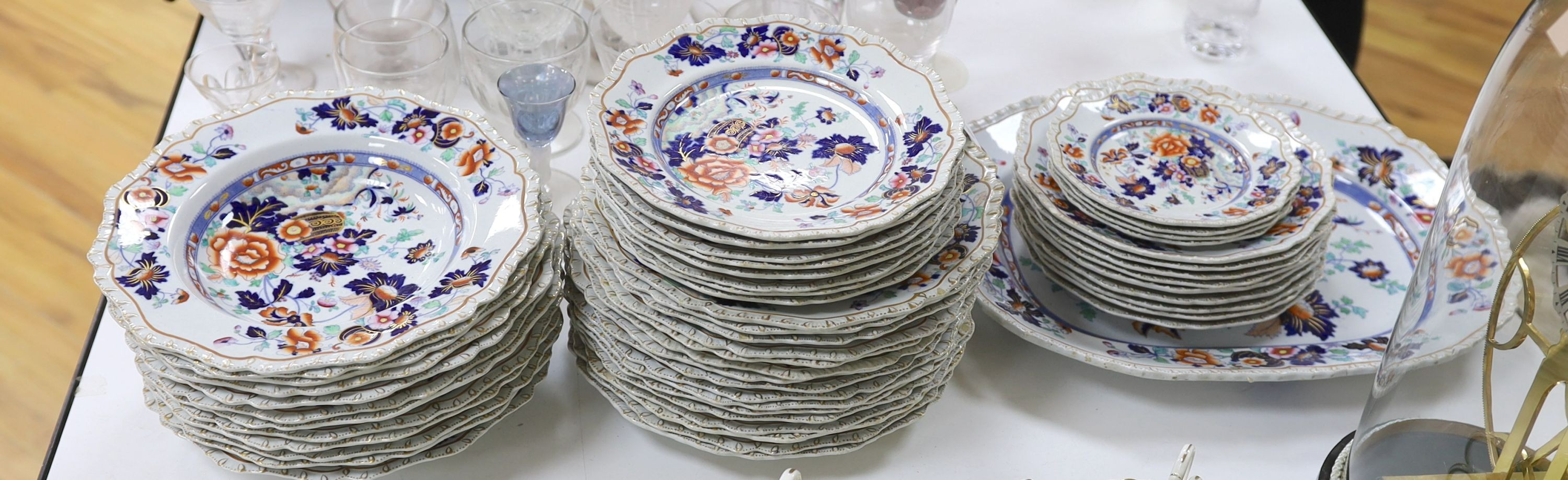 An early 19th century 35 piece Hicks and Meigh, pattern 53 